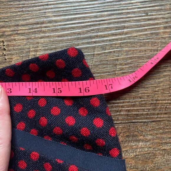 TALBOTS polka dot Pencil Skirt Red navy blue wool blend preppy cute sz 8 EUC - Picture 13 of 14